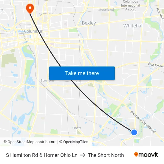 S Hamilton Rd & Homer Ohio Ln to The Short North map