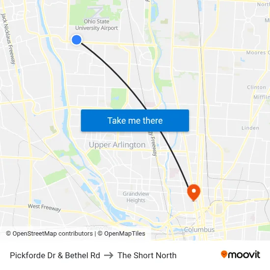 Pickforde Dr & Bethel Rd to The Short North map