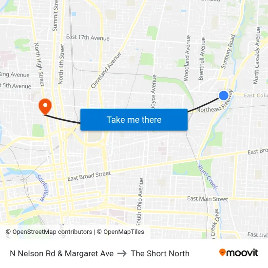 N Nelson Rd & Margaret Ave to The Short North map