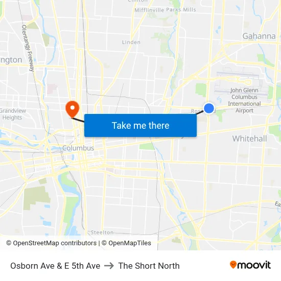 Osborn Ave & E 5th Ave to The Short North map