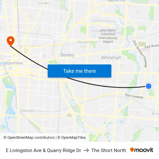 E Livingston Ave & Quarry Ridge Dr to The Short North map
