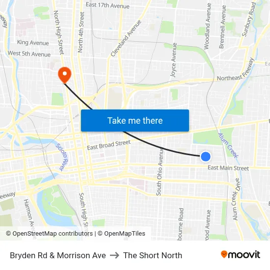 Bryden Rd & Morrison Ave to The Short North map