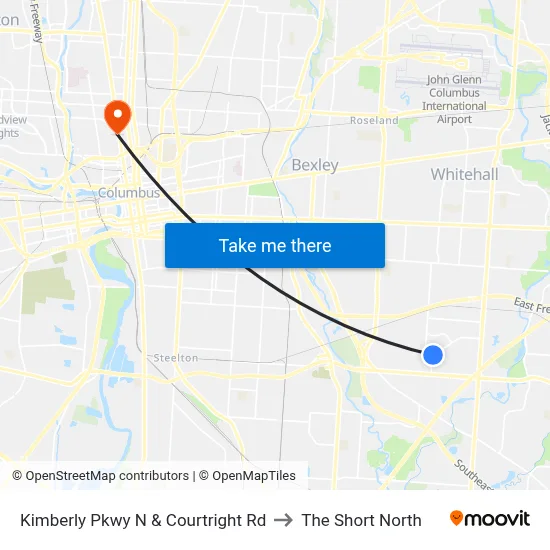 Kimberly Pkwy N & Courtright Rd to The Short North map