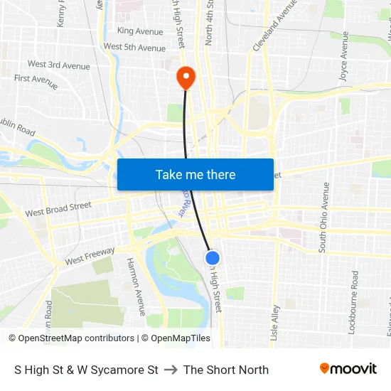 S High St & W Sycamore St to The Short North map