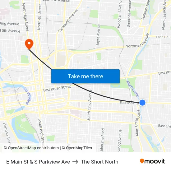 E Main St & S Parkview Ave to The Short North map