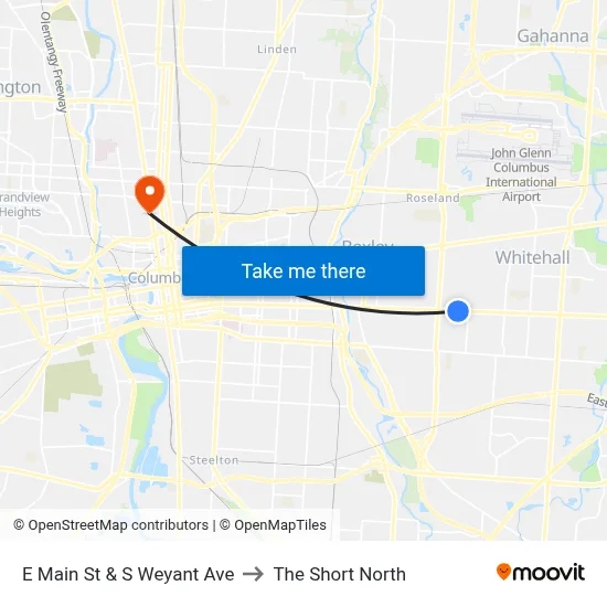 E Main St & S Weyant Ave to The Short North map