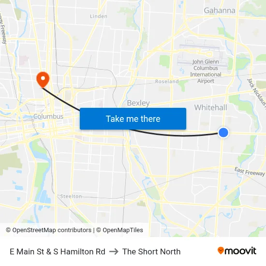 E Main St & S Hamilton Rd to The Short North map