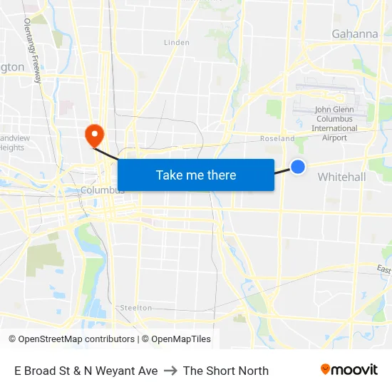 E Broad St & N Weyant Ave to The Short North map
