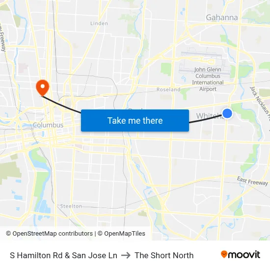 S Hamilton Rd & San Jose Ln to The Short North map