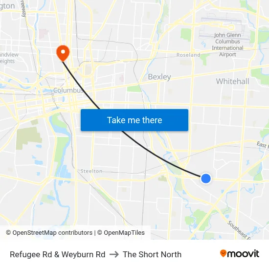 Refugee Rd & Weyburn Rd to The Short North map