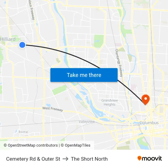 Cemetery Rd & Outer St to The Short North map