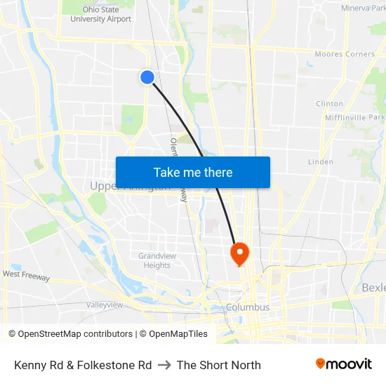 Kenny Rd & Folkestone Rd to The Short North map