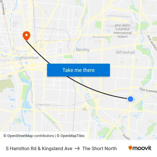 S Hamilton Rd & Kingsland Ave to The Short North map