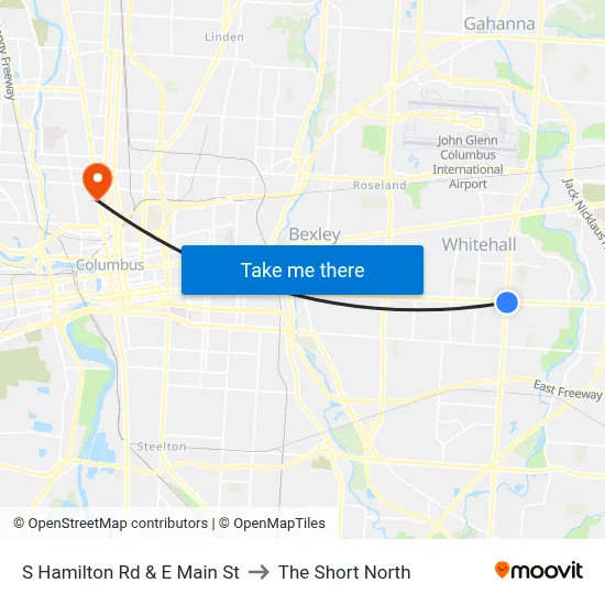 S Hamilton Rd & E Main St to The Short North map
