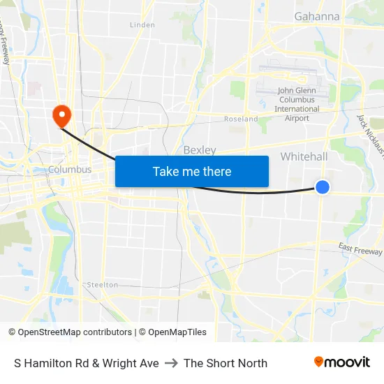 S Hamilton Rd & Wright Ave to The Short North map
