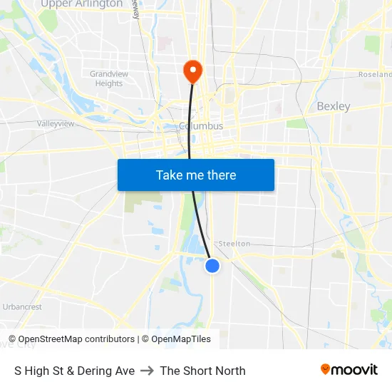 S High St & Dering Ave to The Short North map