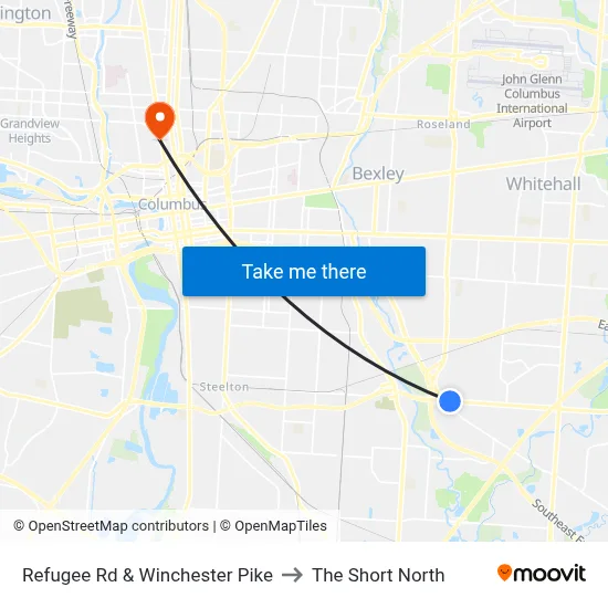 Refugee Rd & Winchester Pike to The Short North map