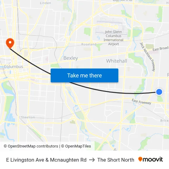 E Livingston Ave & Mcnaughten Rd to The Short North map