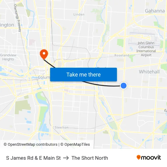 S James Rd & E Main St to The Short North map