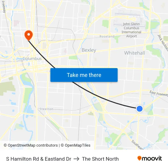 S Hamilton Rd & Eastland Dr to The Short North map
