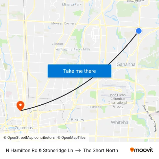 N Hamilton Rd & Stoneridge Ln to The Short North map