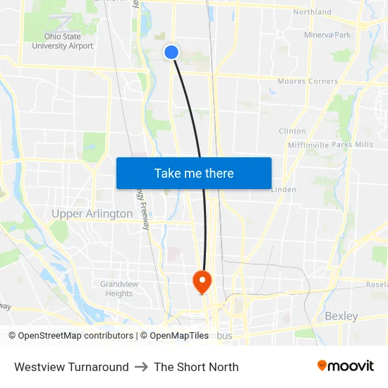 Westview Turnaround to The Short North map