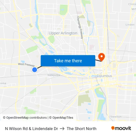 N Wilson Rd & Lindendale Dr to The Short North map