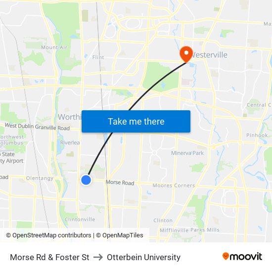 Morse Rd & Foster St a Otterbein University con transporte público