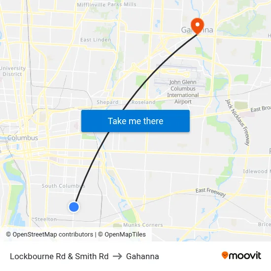 Lockbourne Rd & Smith Rd to Gahanna map