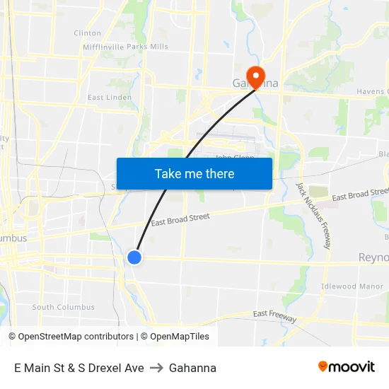 E Main St & S Drexel Ave to Gahanna map