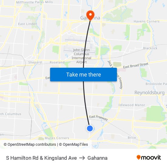 S Hamilton Rd & Kingsland Ave to Gahanna map