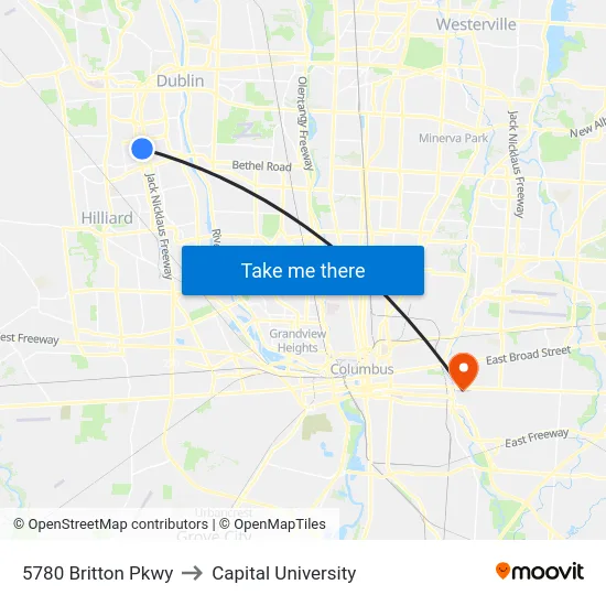 5780 Britton Pkwy to Capital University map