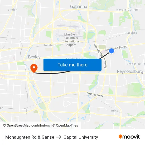 Mcnaughten Rd & Ganse to Capital University map