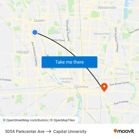 5054 Parkcenter Ave to Capital University map