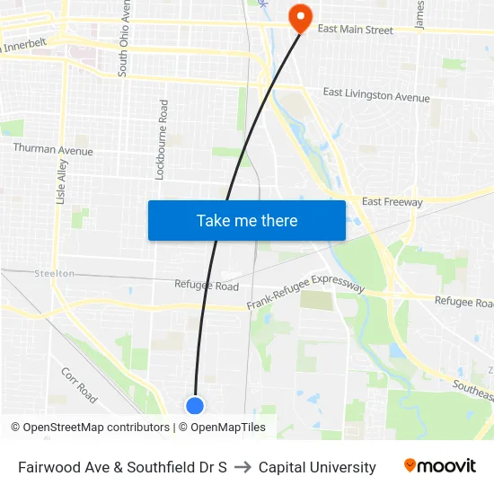 Fairwood Ave & Southfield Dr S to Capital University map
