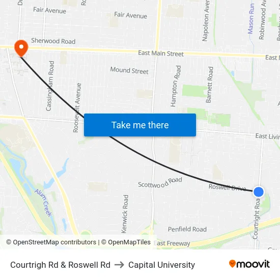 Courtrigh Rd & Roswell Rd to Capital University map