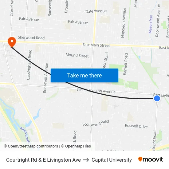 Courtright Rd & E Livingston Ave to Capital University map