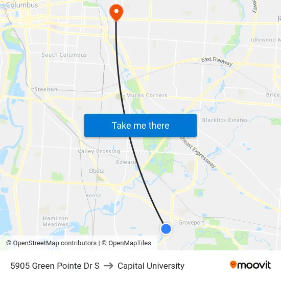 5905 Green Pointe Dr S to Capital University map