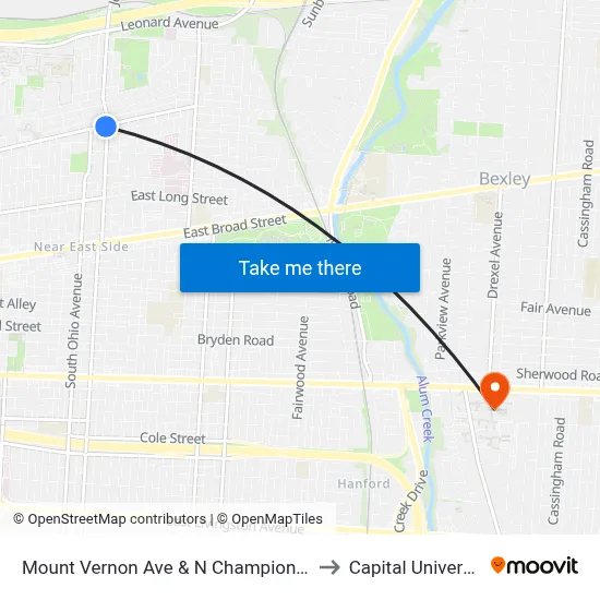 Mount Vernon Ave & N Champion Ave to Capital University map