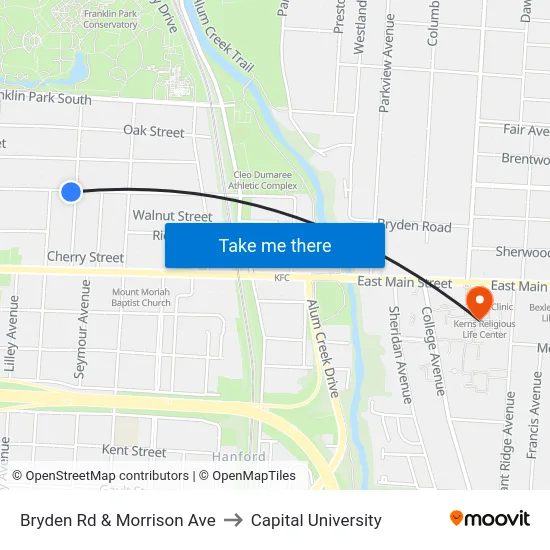 Bryden Rd & Morrison Ave to Capital University map