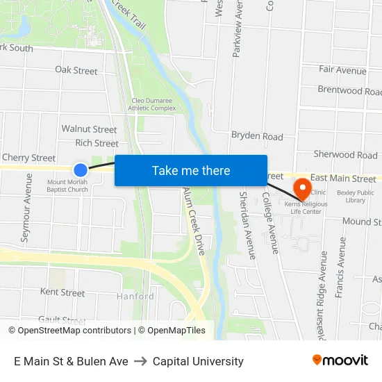 E Main St & Bulen Ave to Capital University map