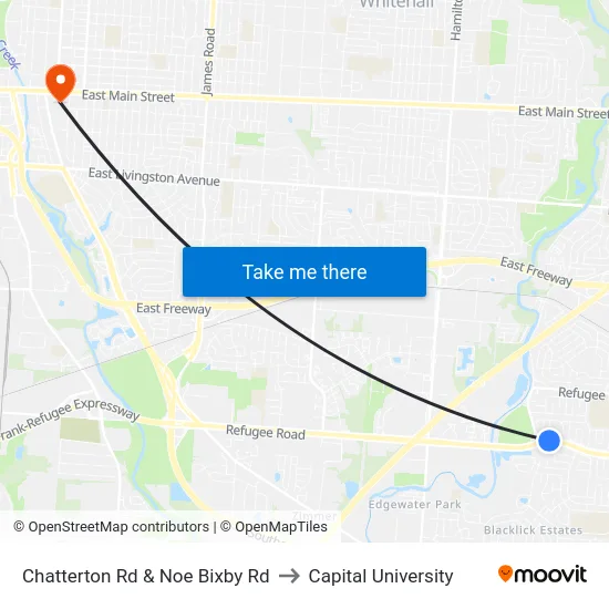 Chatterton Rd & Noe Bixby Rd to Capital University map