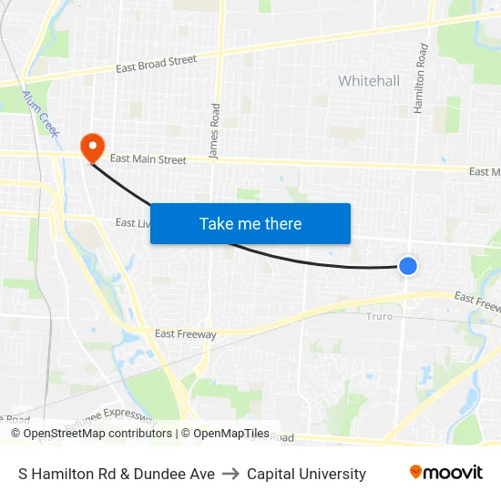 S Hamilton Rd & Dundee Ave to Capital University map