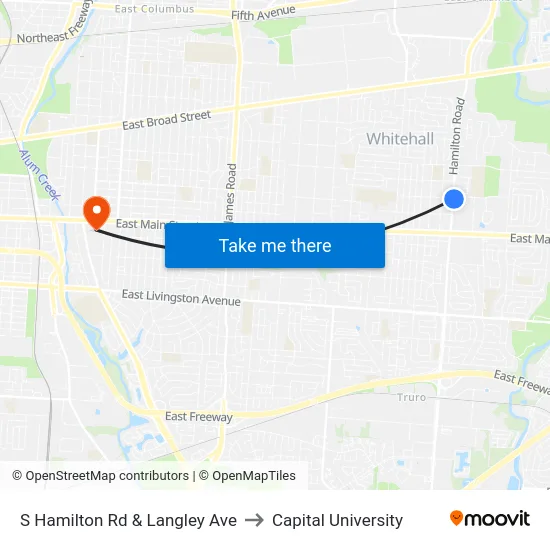 S Hamilton Rd & Langley Ave to Capital University map