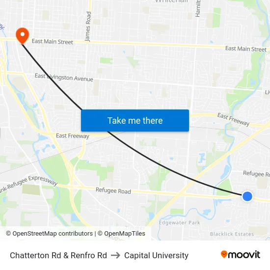 Chatterton Rd & Renfro Rd to Capital University map