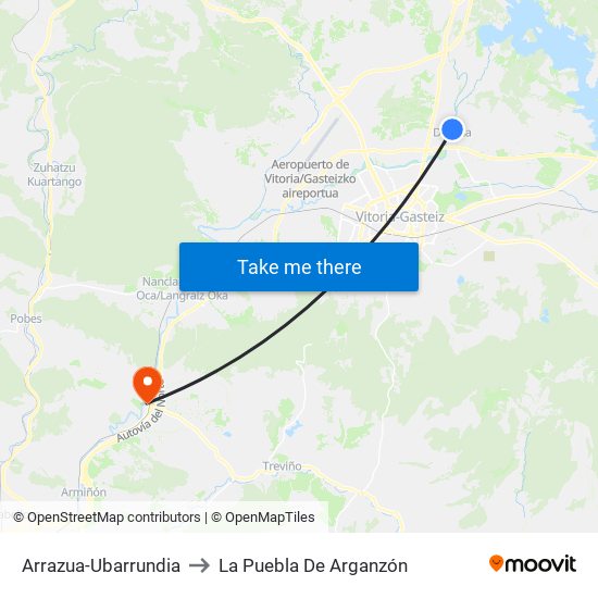 Arrazua-Ubarrundia to La Puebla De Arganzón map