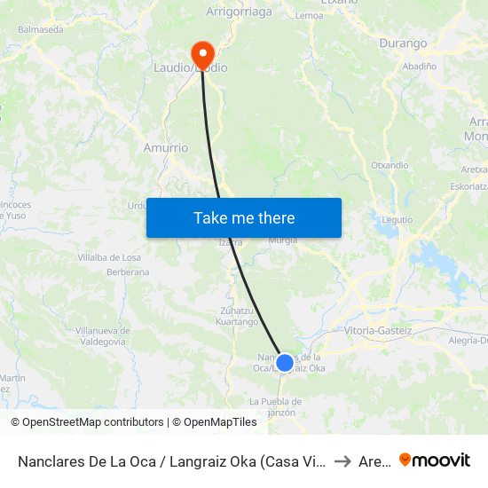 Nanclares De La Oca / Langraiz Oka (Casa Vicuña) to Areta map