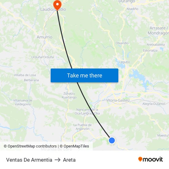 Ventas De Armentia to Areta map
