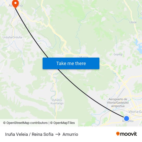 Iruña Veleia / Reina Sofía to Amurrio map
