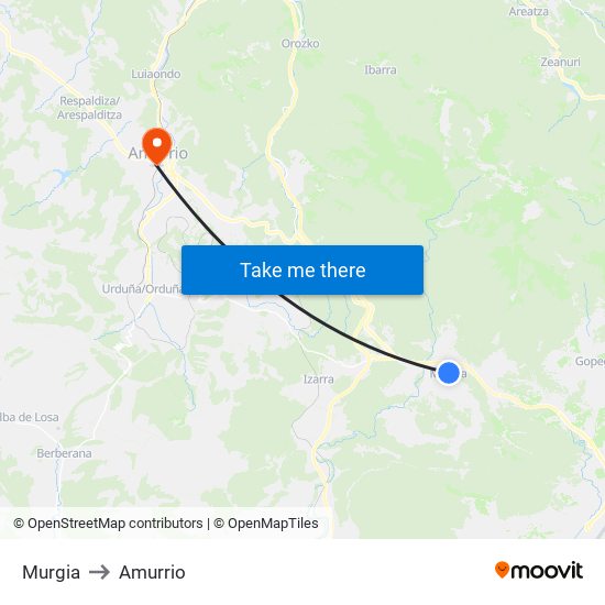 Murgia to Amurrio map